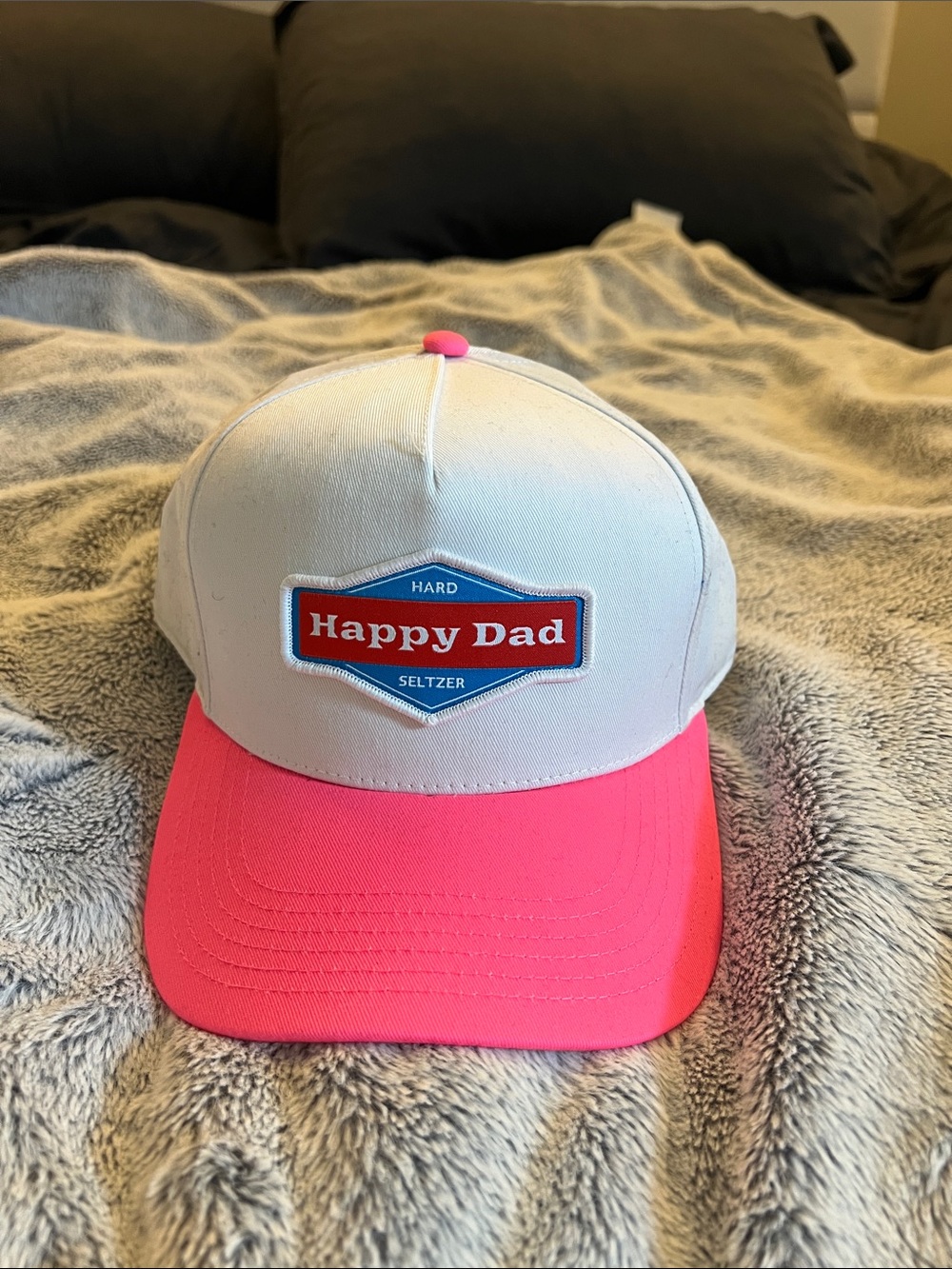 Hard Seltzer Two-Tone Pink and White Trucker Hat